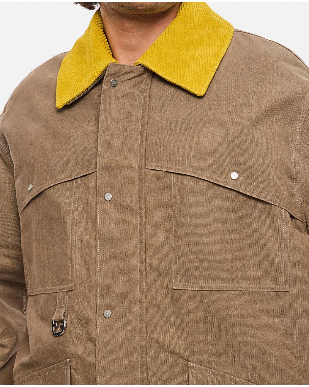 Fendi Brown Cappuccino Canvas Coat for men