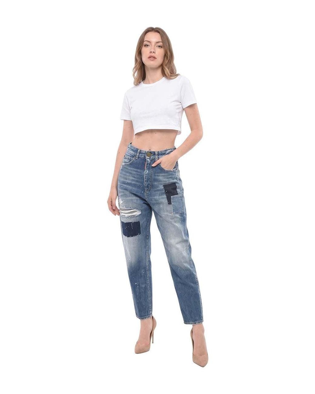 DSquared² Blue Straight High Rise Jeans