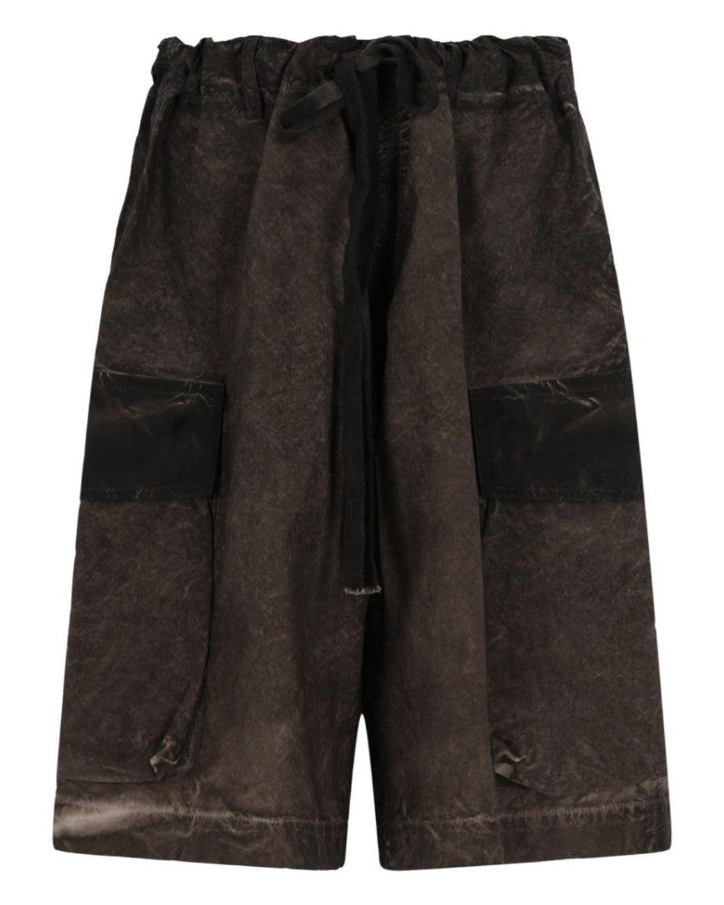 Uma Wang Black Abstract Shorts for men