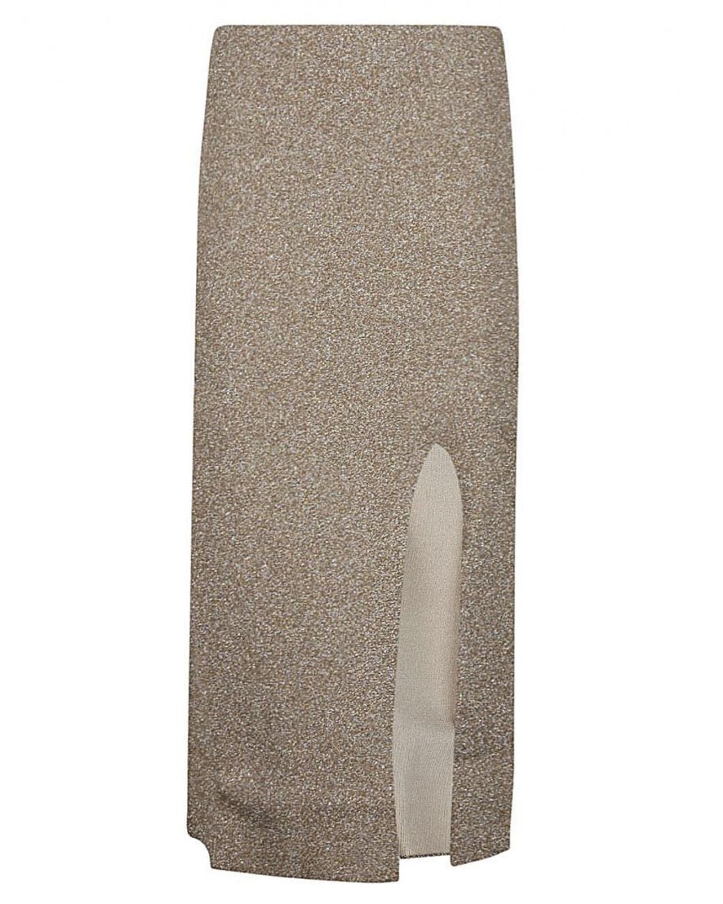 Circus Hotel Gray Viscose Blend Midi Skirt
