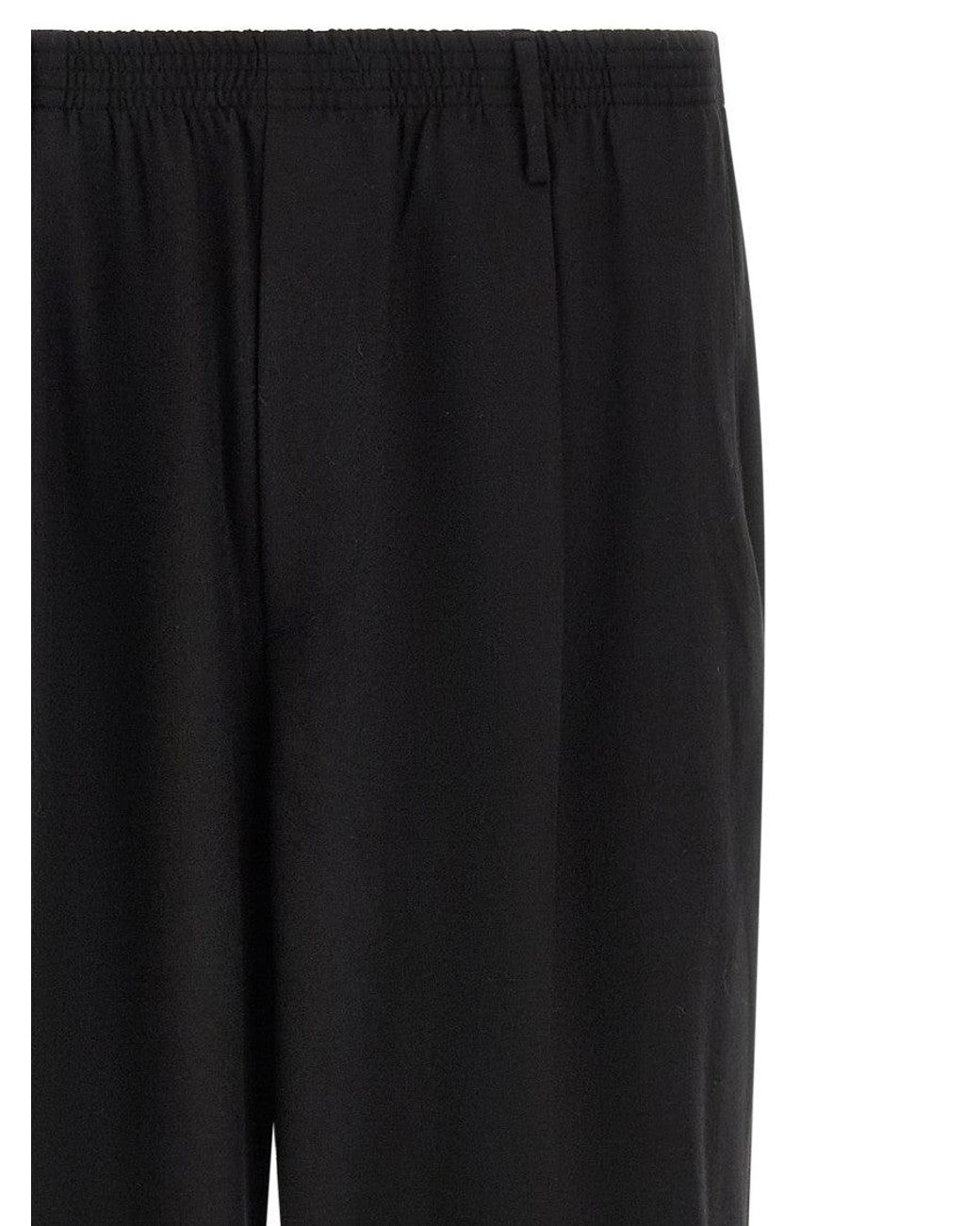 Cellar Door Black Relaxed Pleated Trousers for men