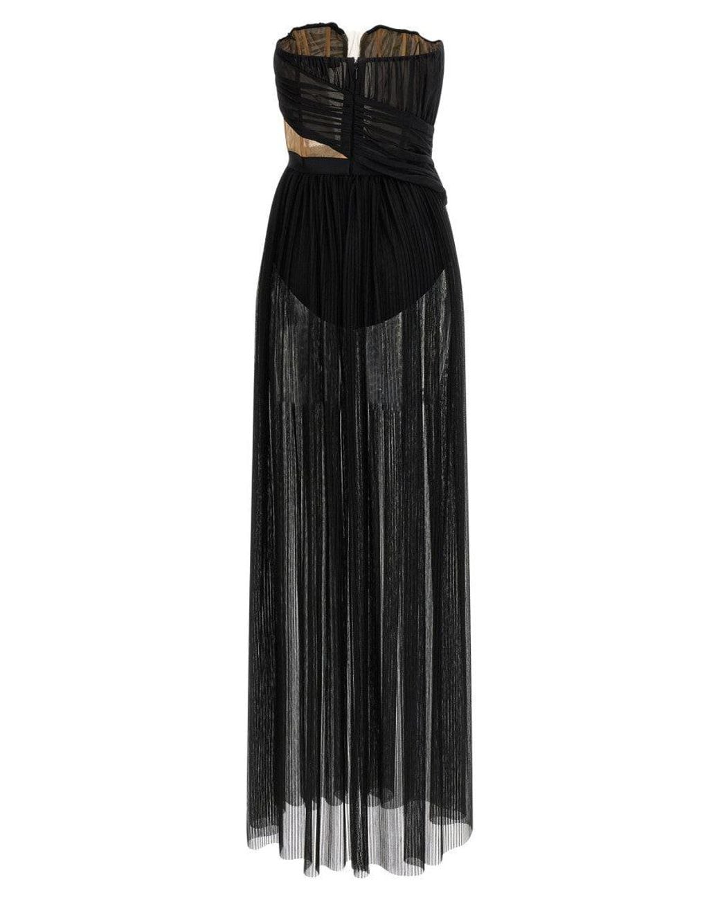 Nensi Dojaka Black 'Corsetto Draped Gown' Dress