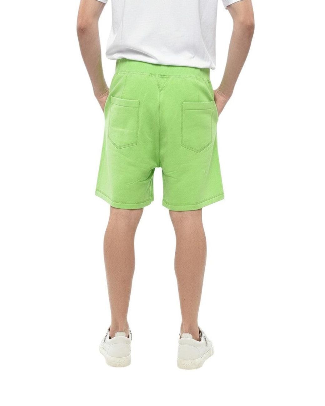 DSquared² Green Regular Logo Shorts for men