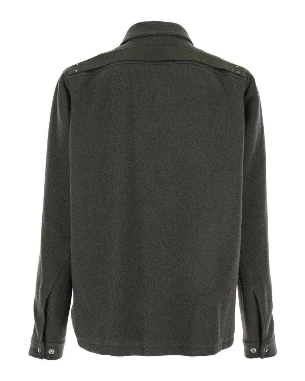 Rick Owens Black Classic Collar Zipped Sweatshirt for men