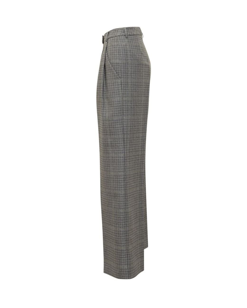 Des Phemmes Gray Tailored Checks Pleated Pants
