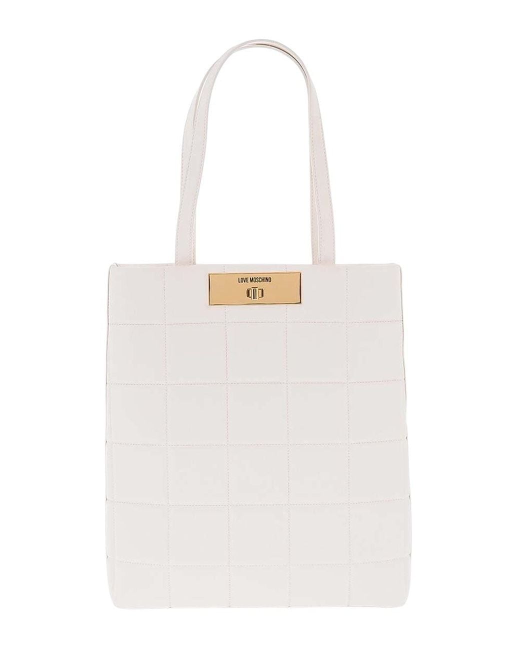 Love Moschino White Logo Large Tote