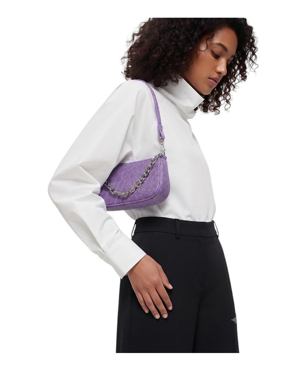 By Far Purple Rachel Mini Shoulder Bag