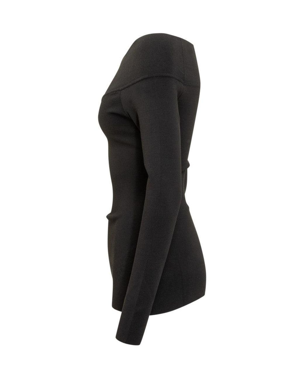 Stella McCartney Black Solid Off Shoulder Top