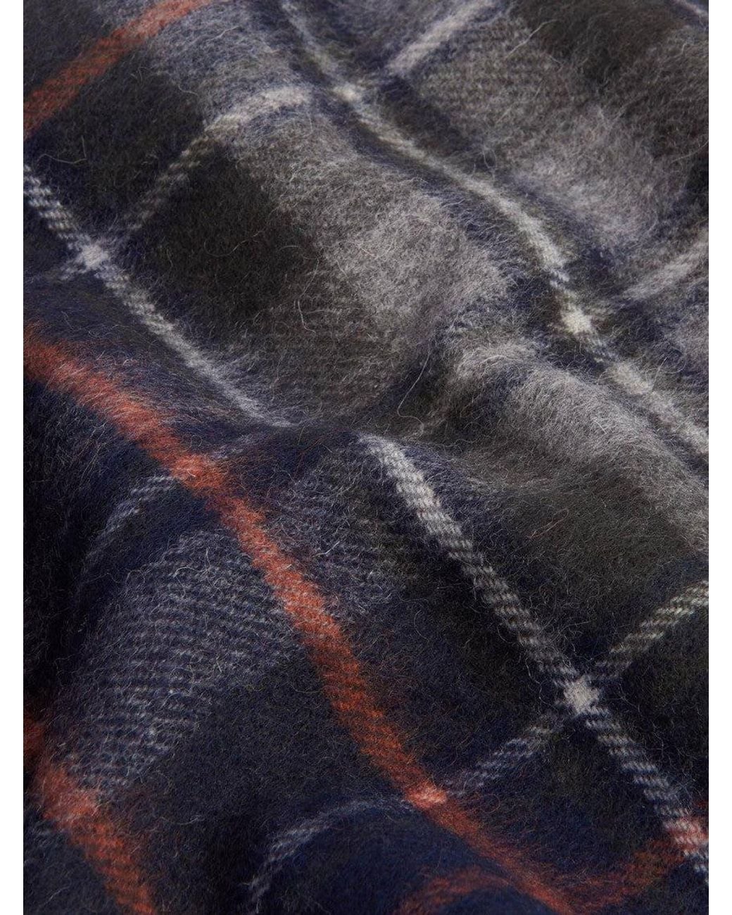 Barbour Blue Tartan Plaid Scarf for men