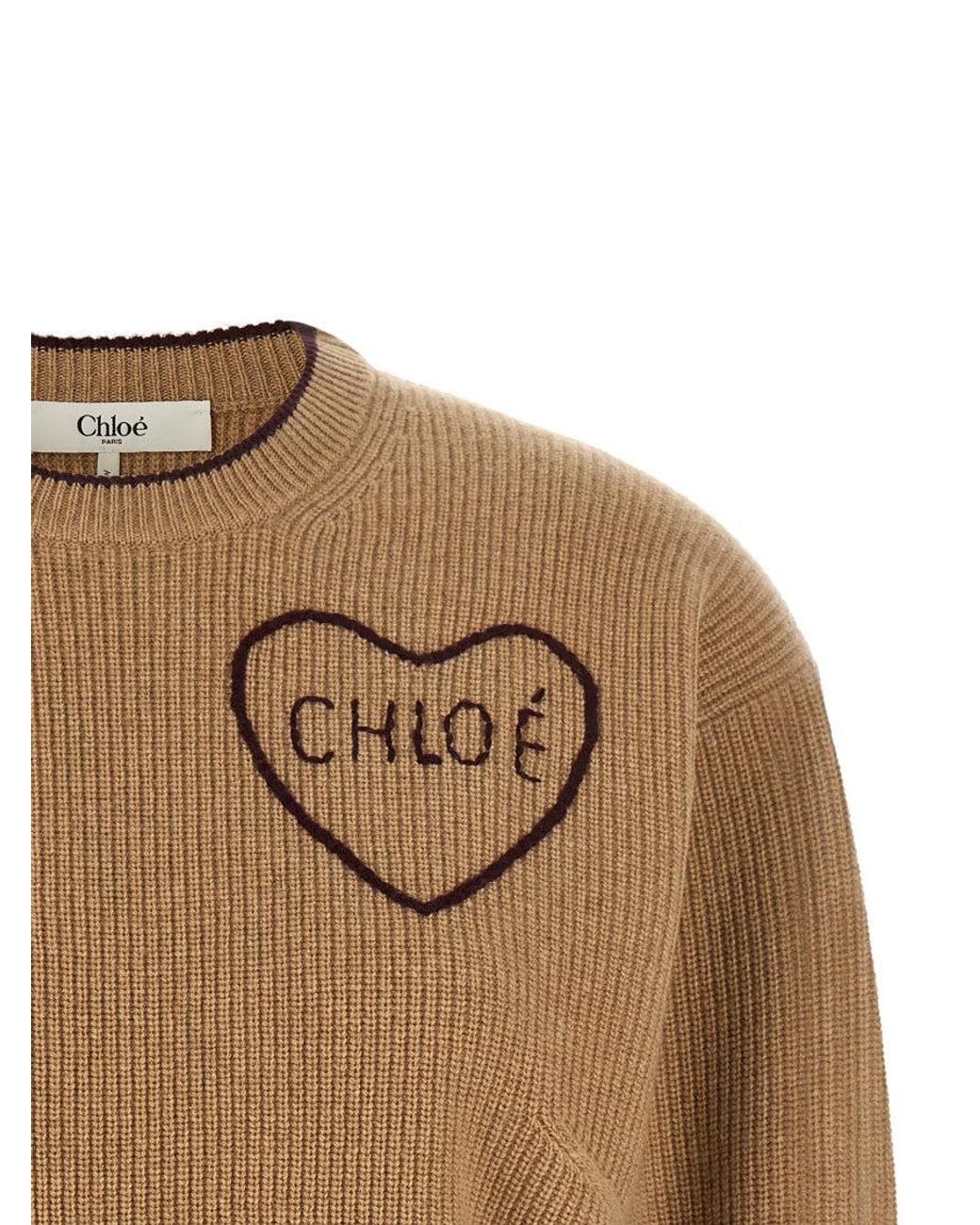 Chloé Natural Heart Intarsia Sweater