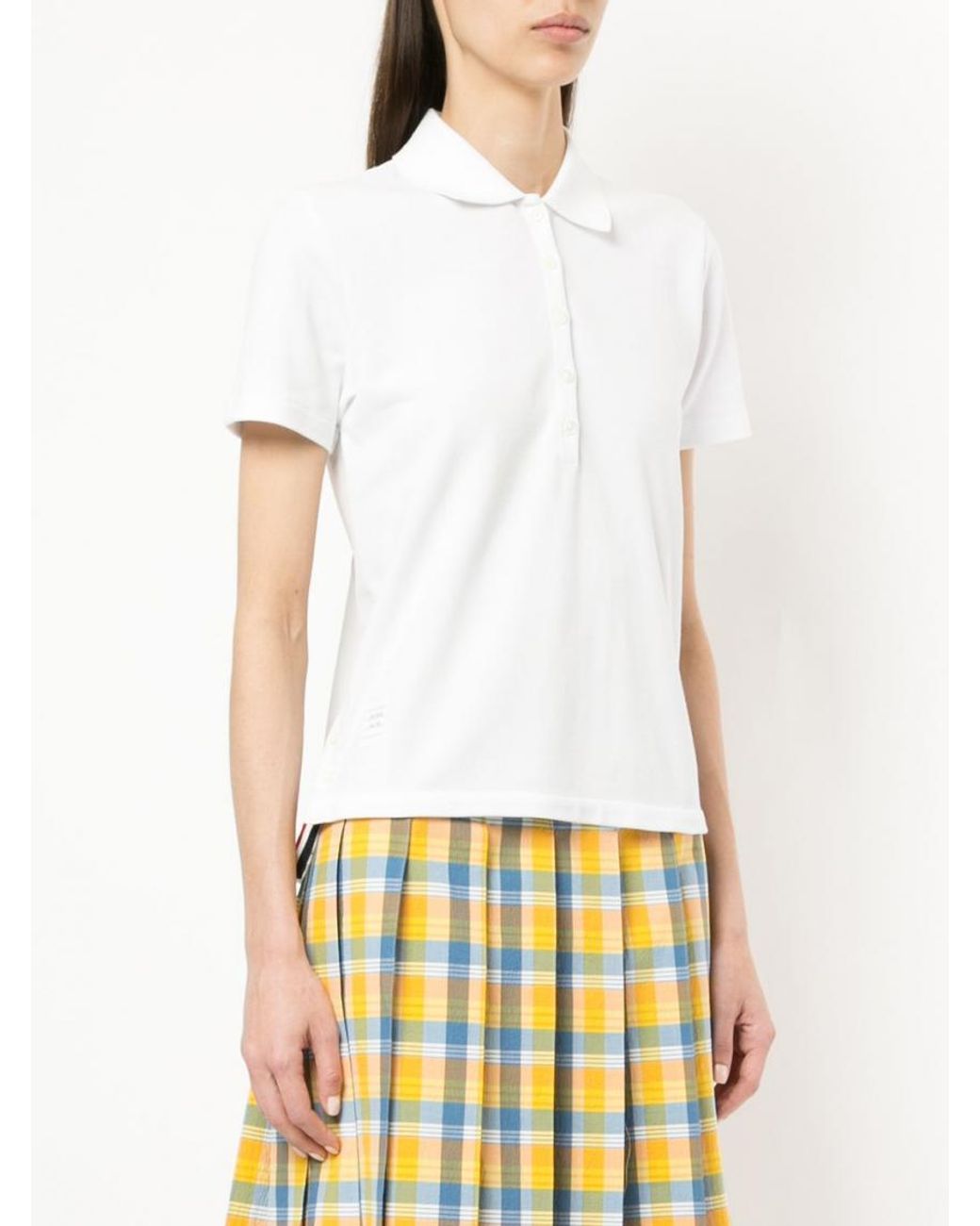Thom Browne White Rwb Cotton Polo Shirt