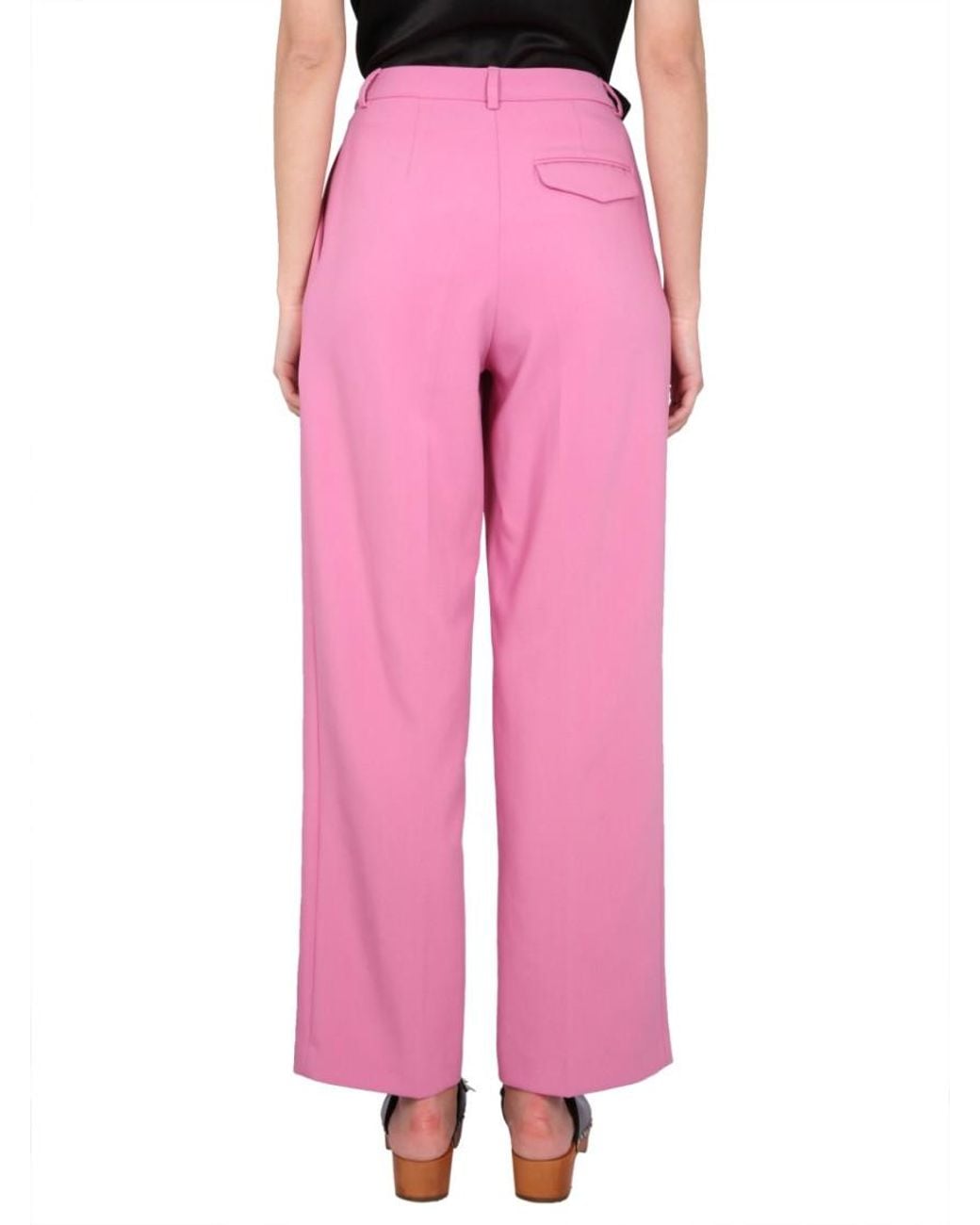 Alysi Pink Straight Pleated Pants