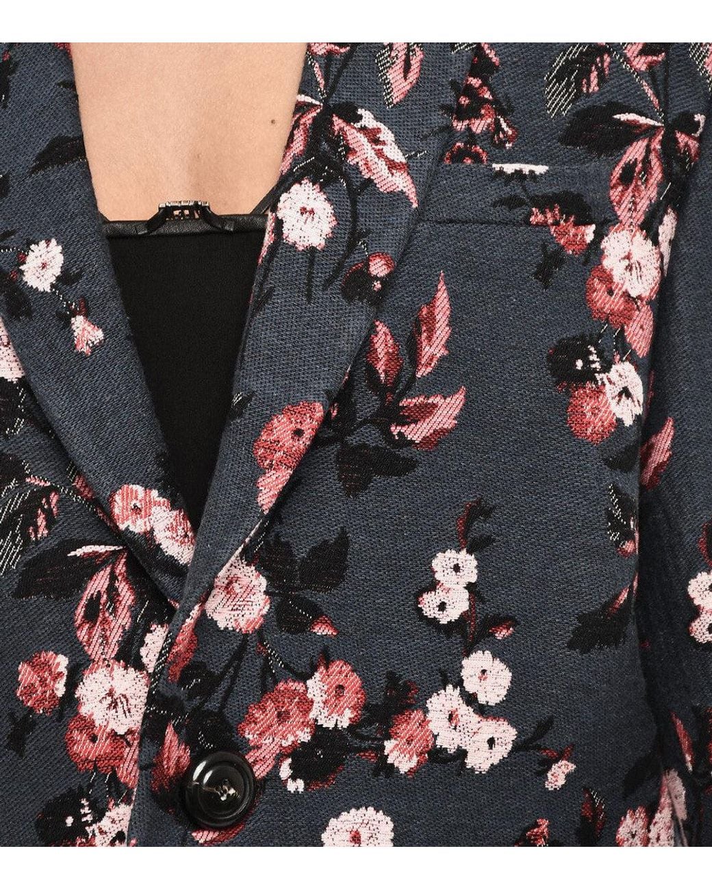 DSquared² Black Floral Notched Lapel Blazer