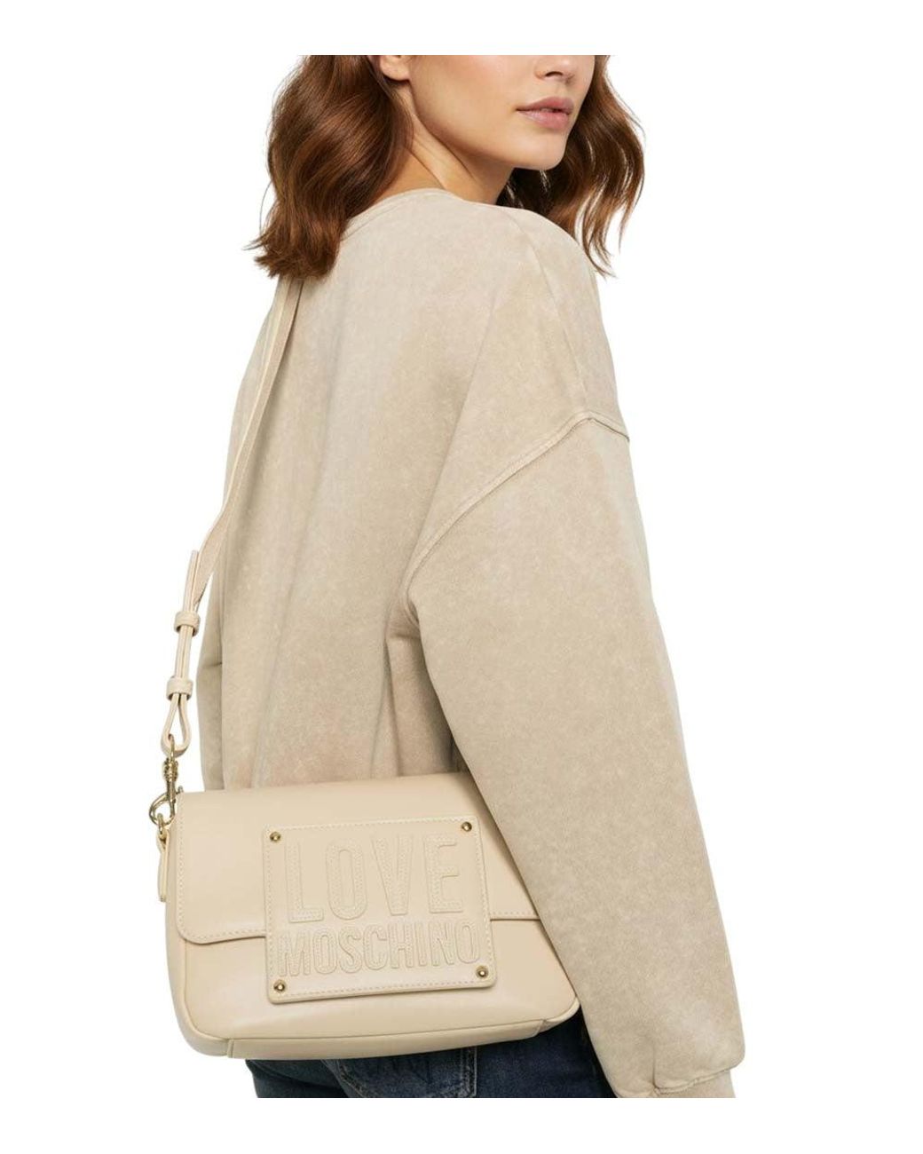 Love Moschino Natural Logo Small Crossbody Bag