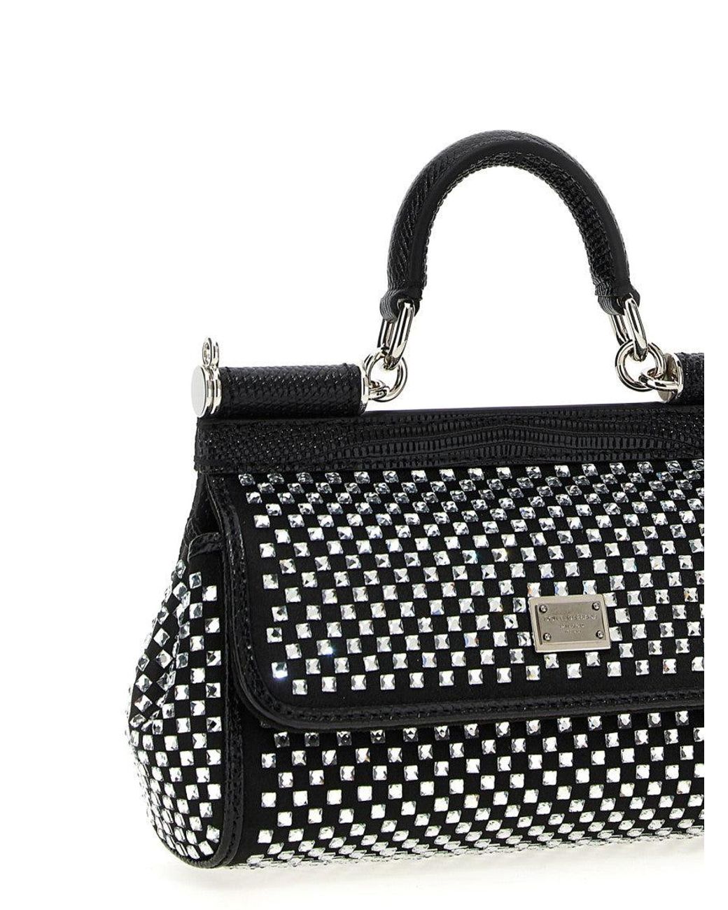 Dolce & Gabbana Black Sicily Small Satchel Bag