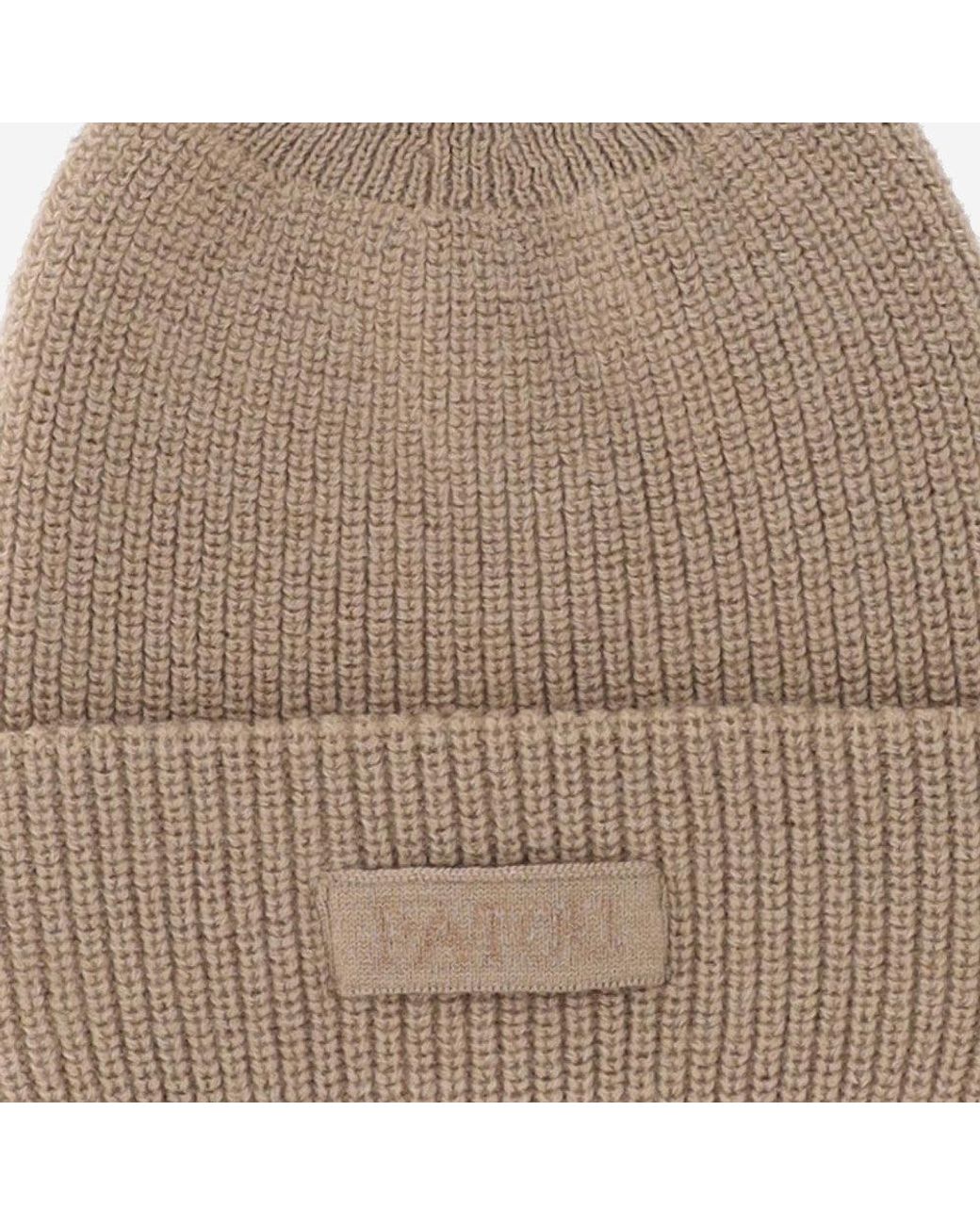 Patou Natural Logo-Embroidered Beanie