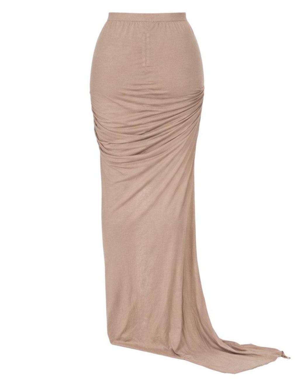 Rick Owens Natural Solid Maxi Skirt