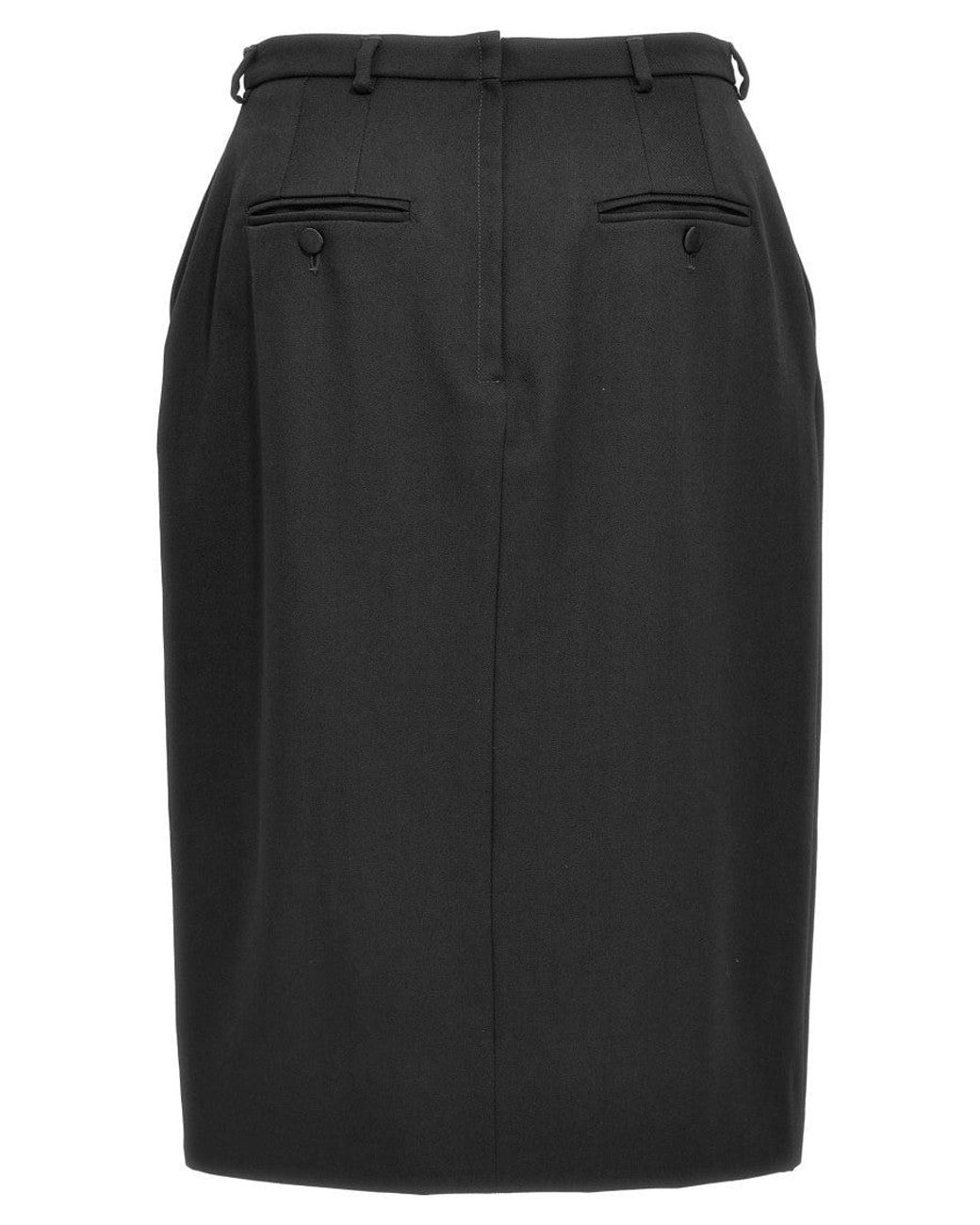 Dolce & Gabbana Black Dolce & Gabbana Wool Slit Skirt
