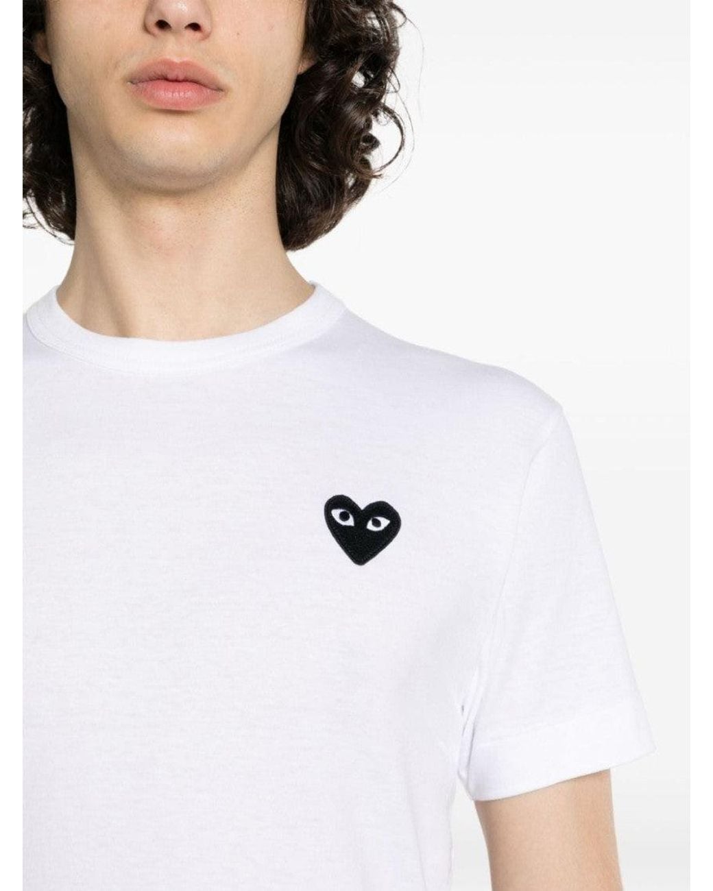 Comme des Garçons White Logo Cotton T-Shirt for men