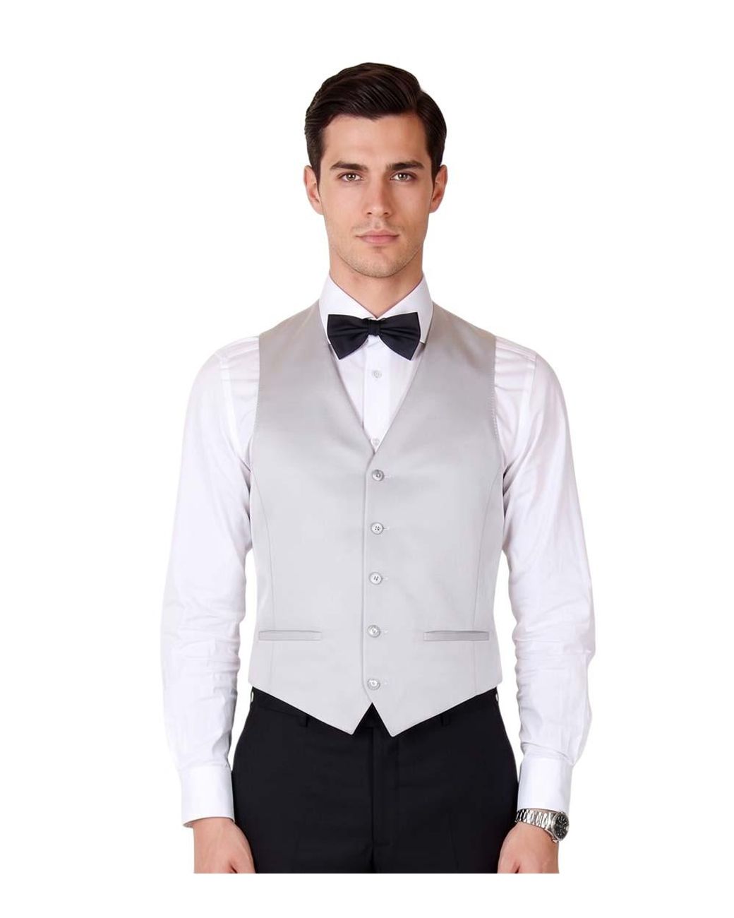 Corneliani White Single Breasted Waistcoat for men