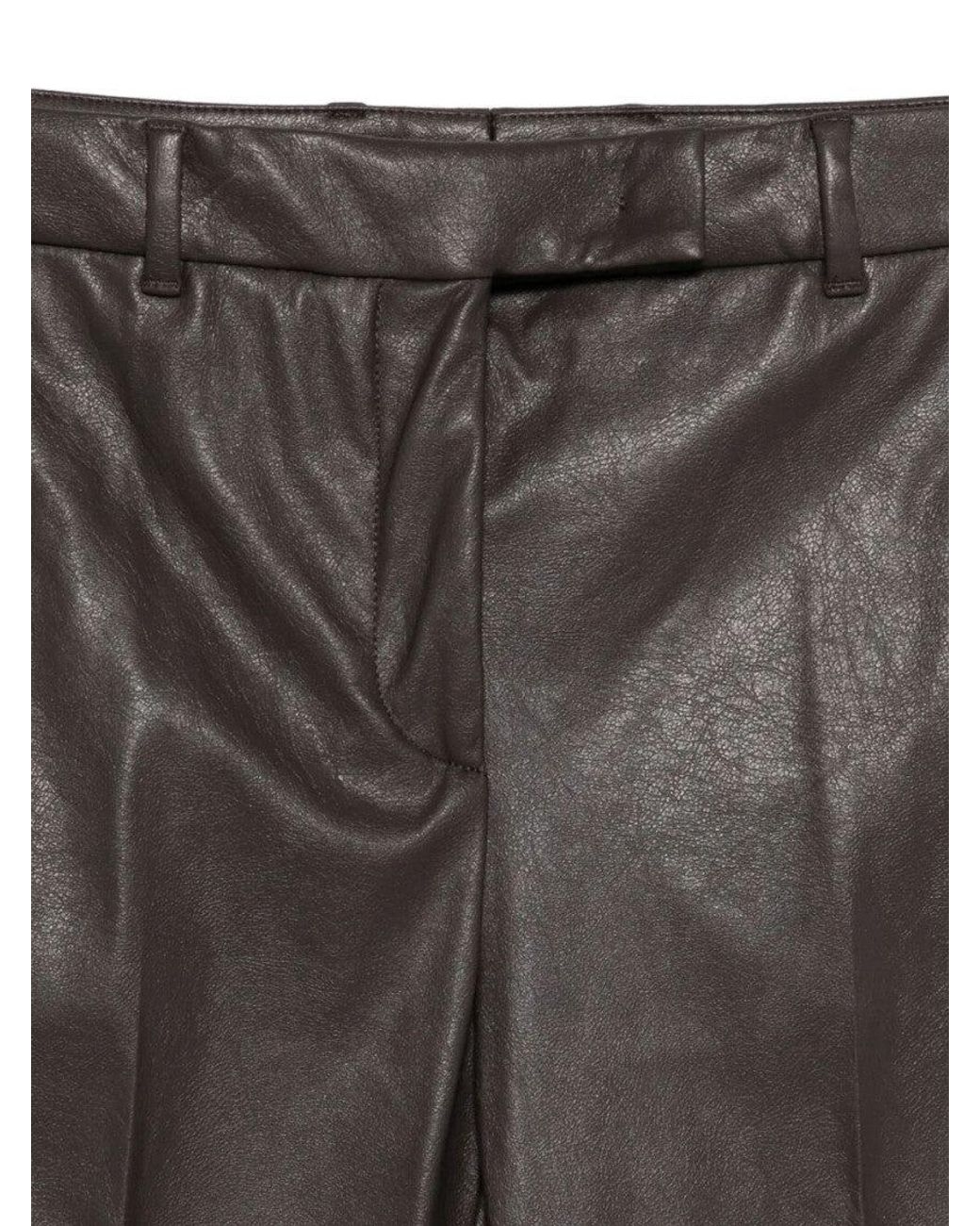Incotex Gray Leather Pants