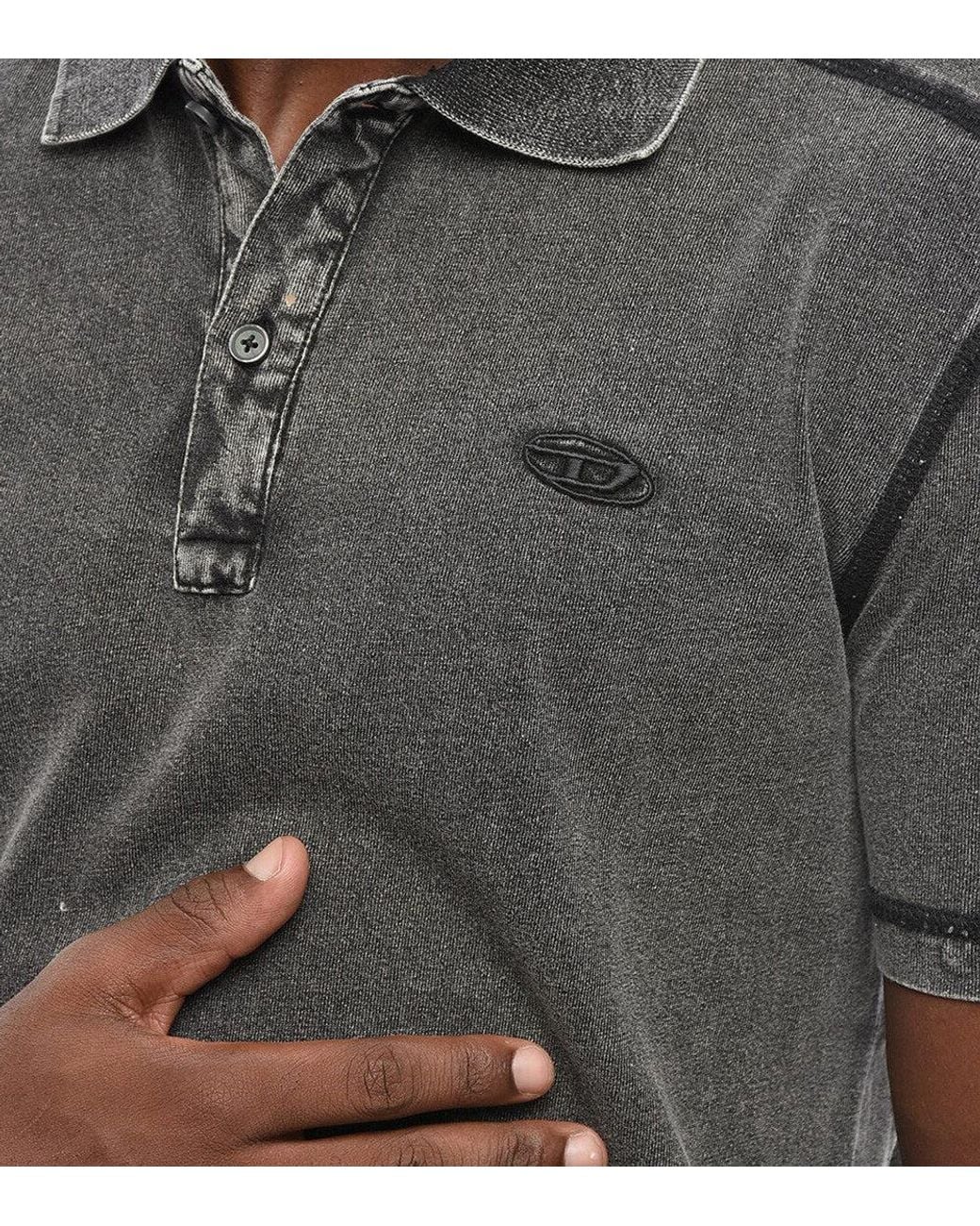 DIESEL Gray Shirt Collar Polo for men