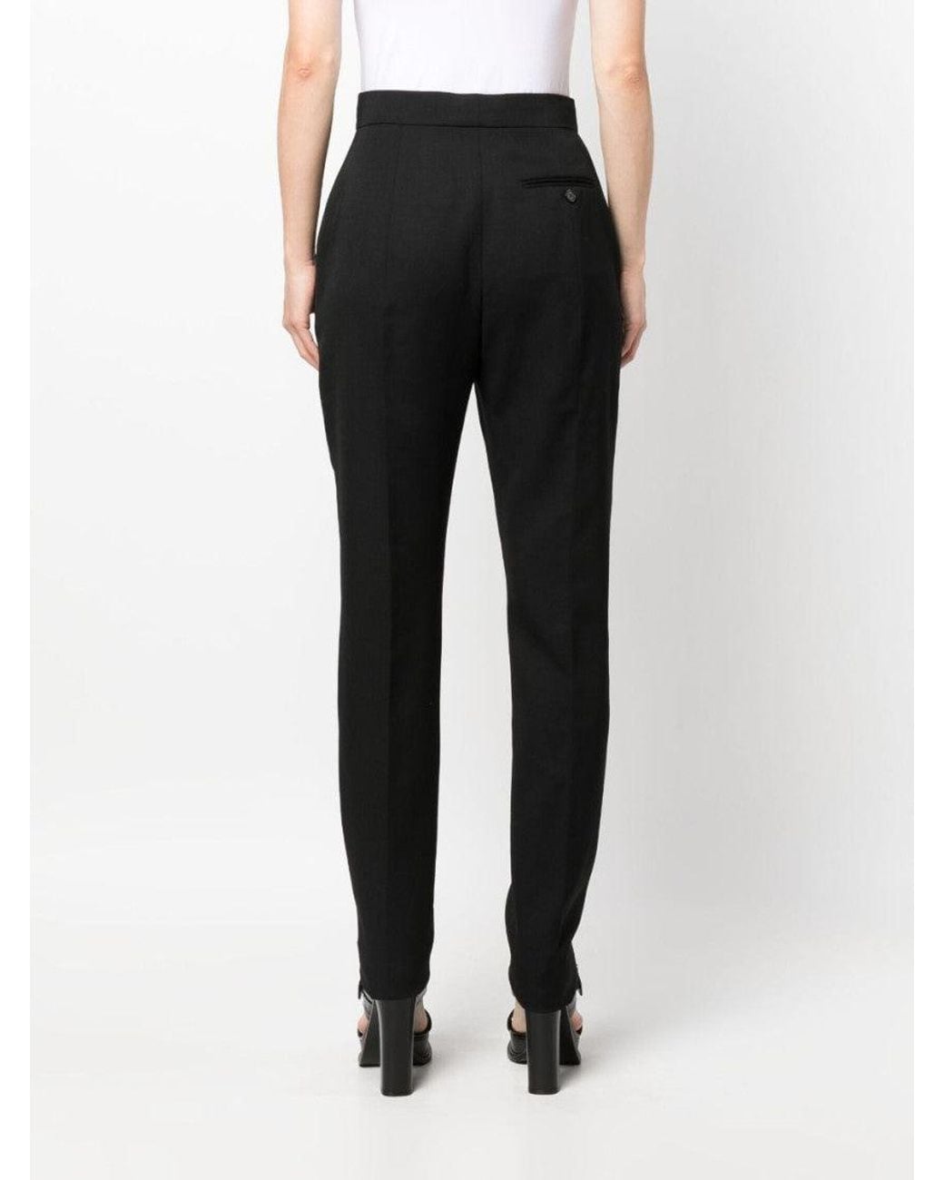 McQueen Black Slim Flat Front Pants