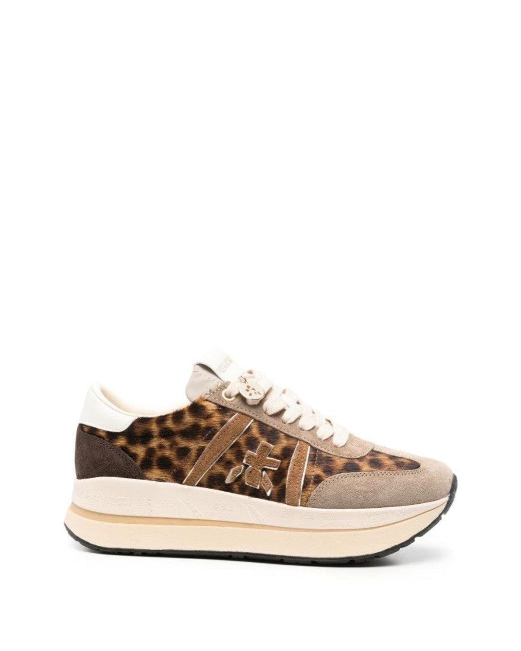 Premiata White Print Color Block Sneakers