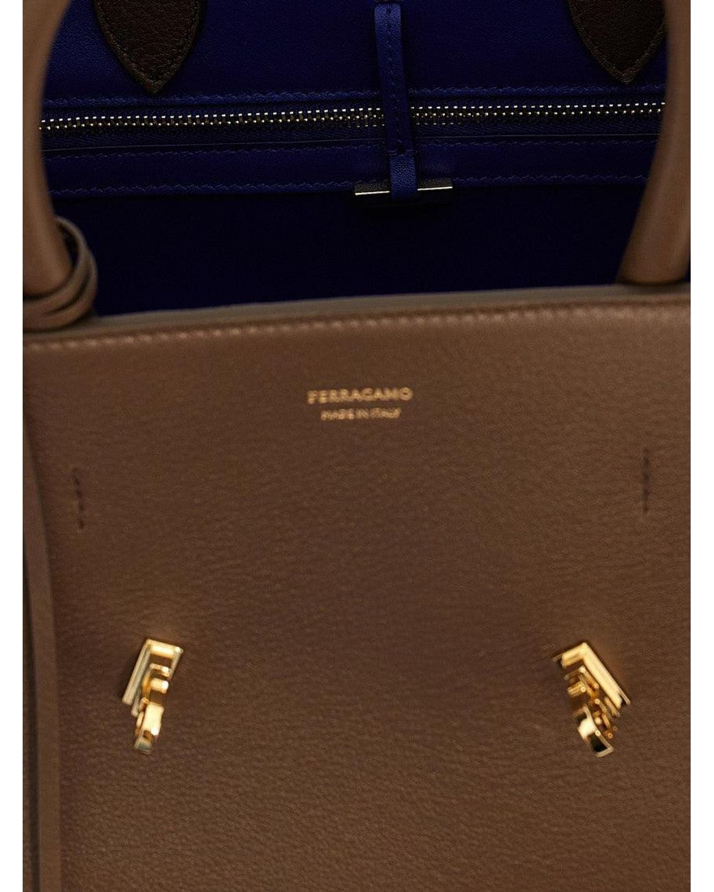 Ferragamo Brown 'Hug' Satchel Bag