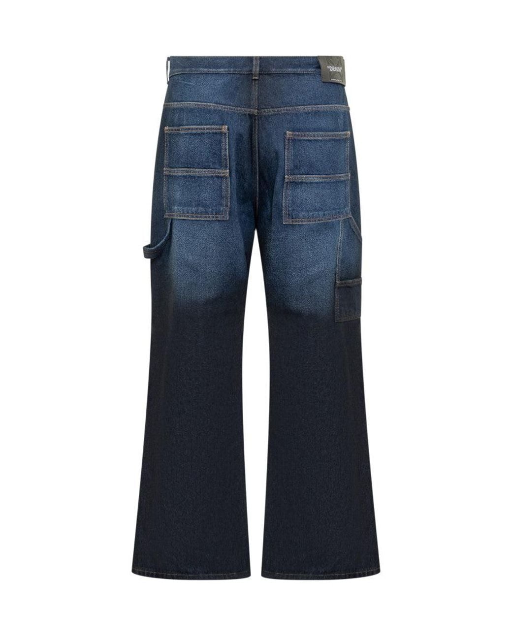 Off-White c/o Virgil Abloh Blue Relaxed High Rise Jeans for men