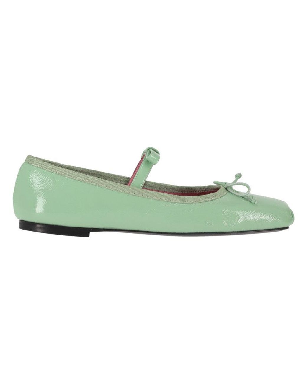 Vivetta Green Aqua Leather Ballet Flats