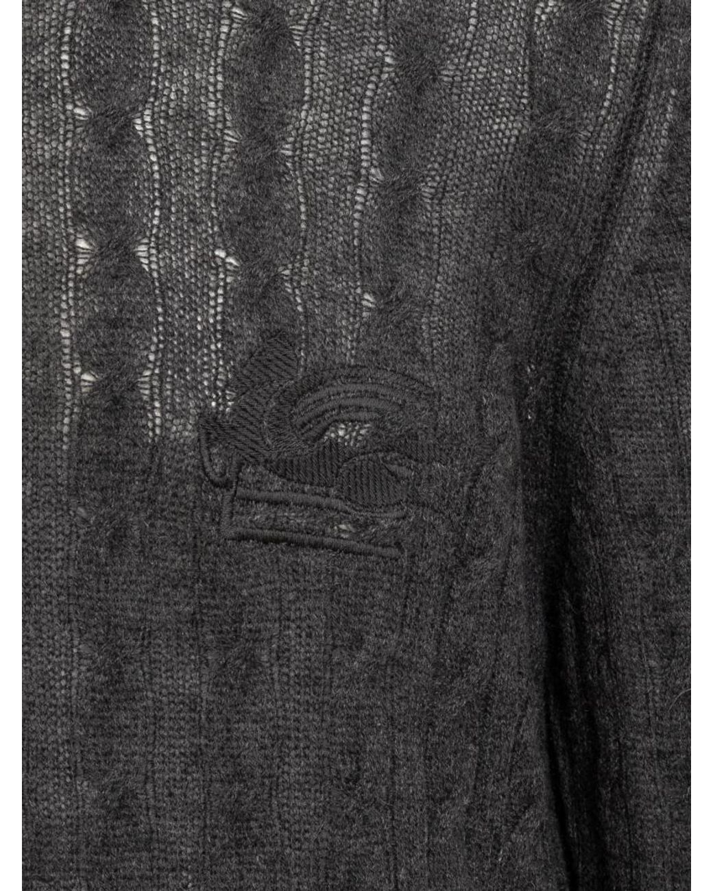 Etro Gray Logo Sweaters for men