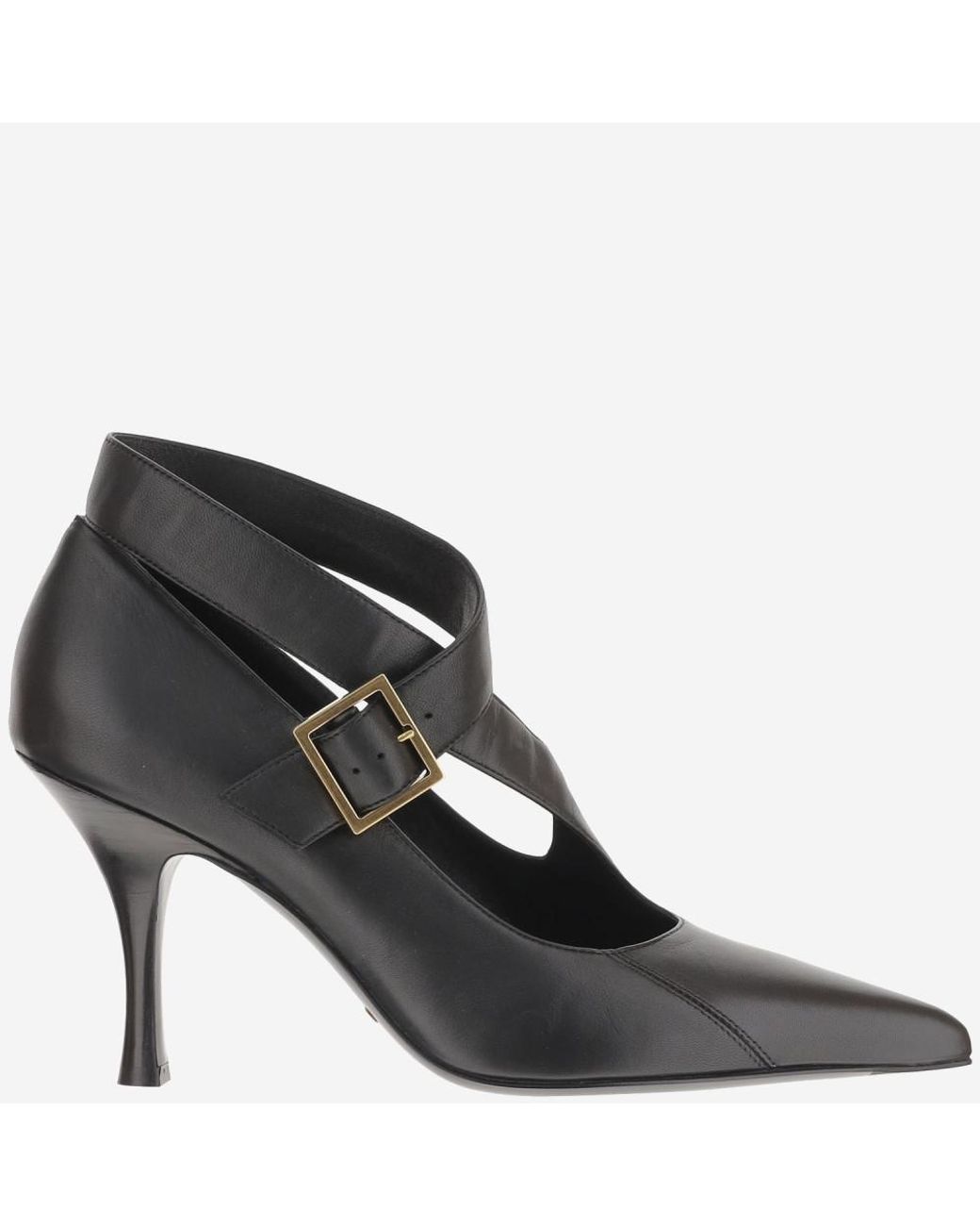 Khaite Black Leather Pumps
