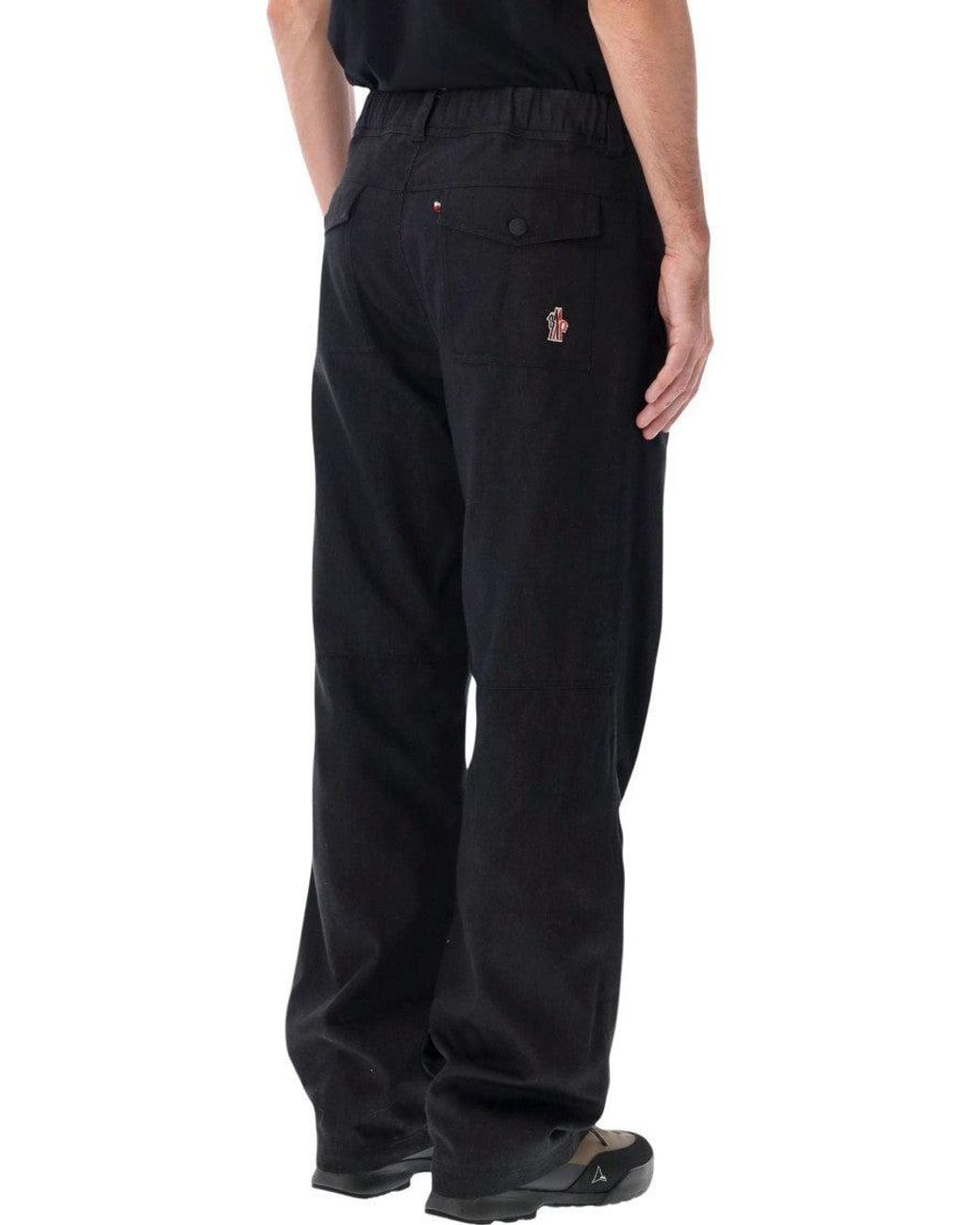 Moncler Black Relaxed Solid Trousers for men