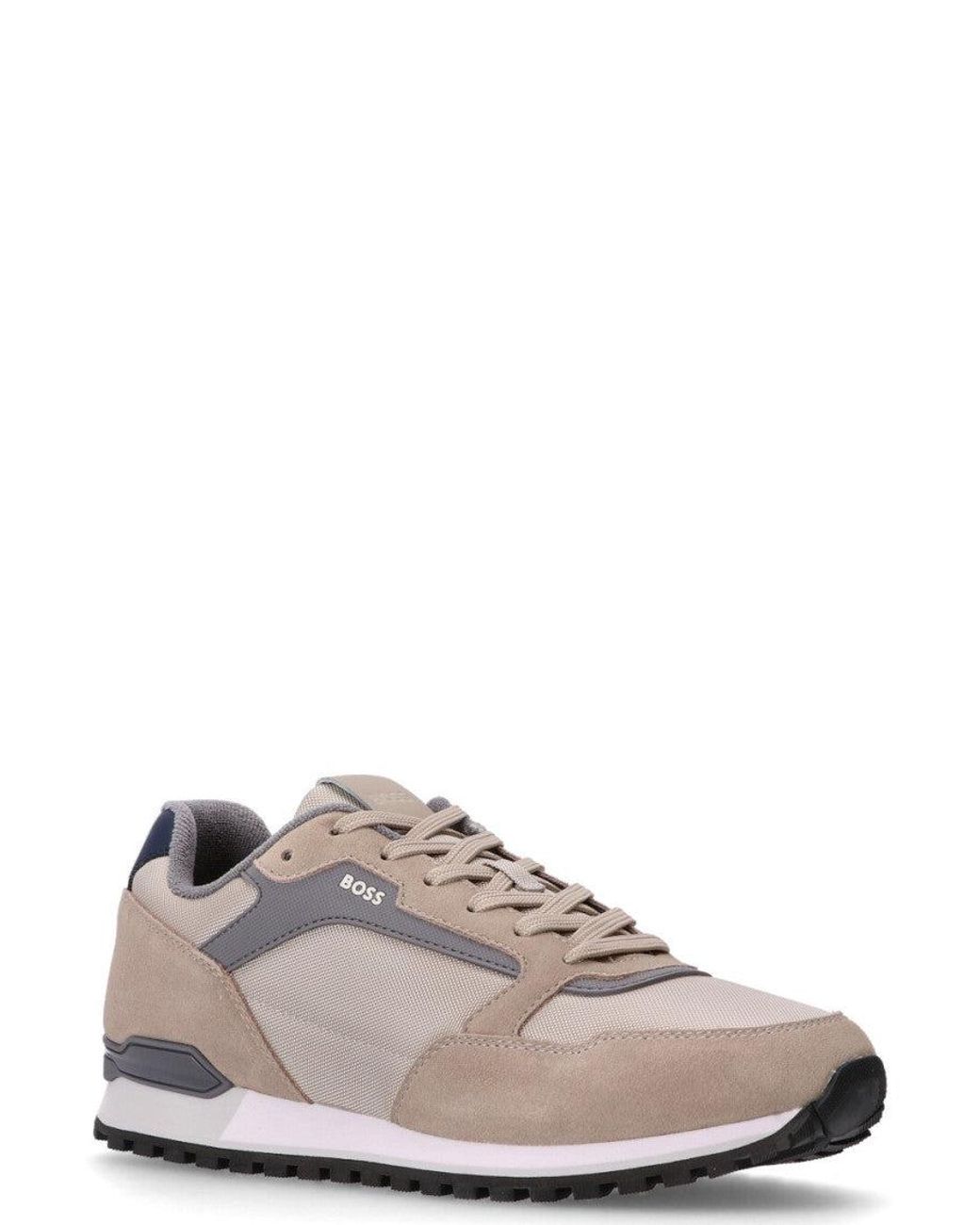 Boss Brown Lace-Up Sneakers for men