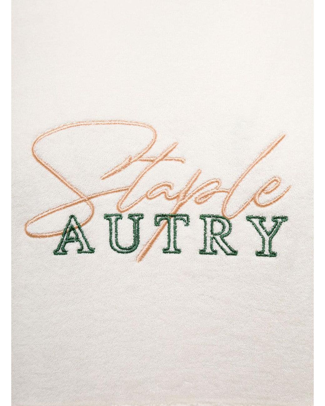 Autry White Embroidered Logo Hoodie