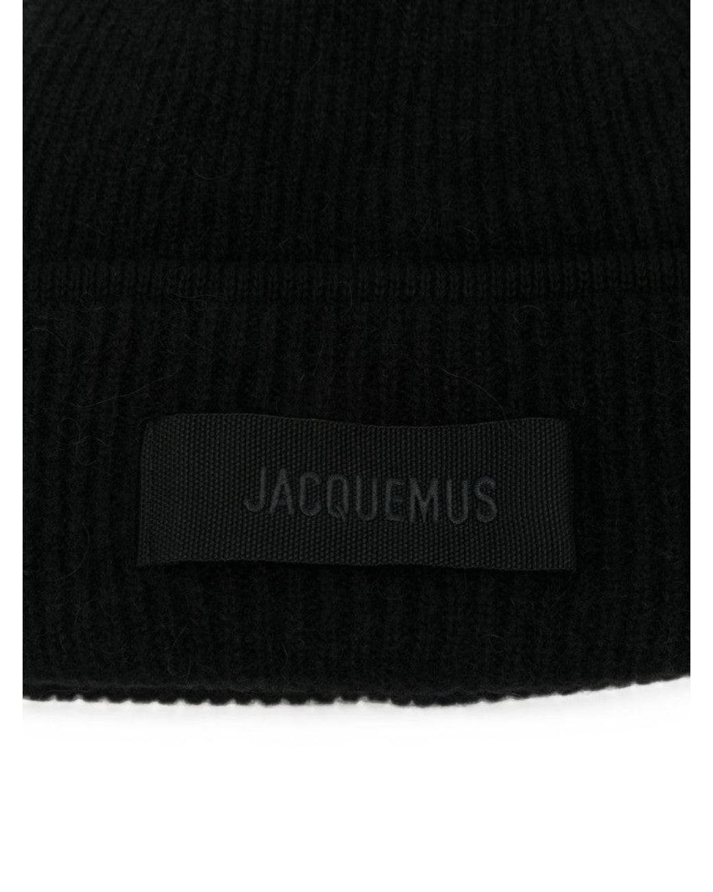 Jacquemus Black Le Bonnet Logo Beanie Cap
