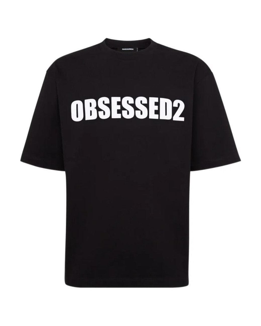 DSquared² Black Crewneck Graphic Print T-Shirt for men