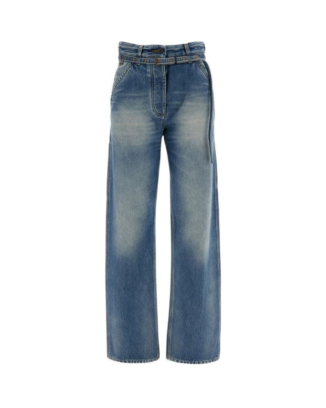 Dries Van Noten Blue Dark Straight High Rise Jeans