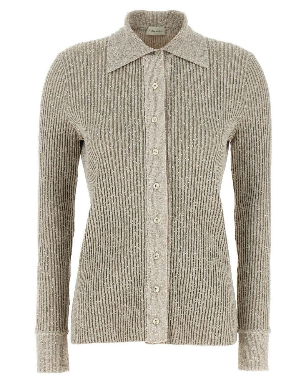 Magda Butrym Gray '21' Cardigan