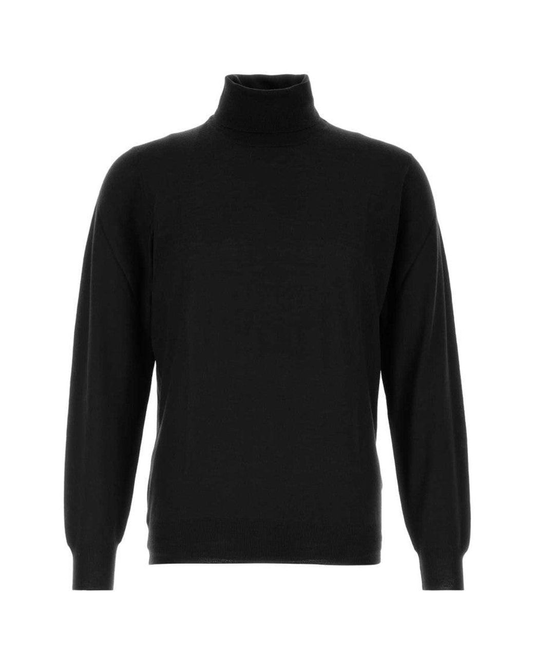 Fedeli Black Turtle Neck Sweater for men