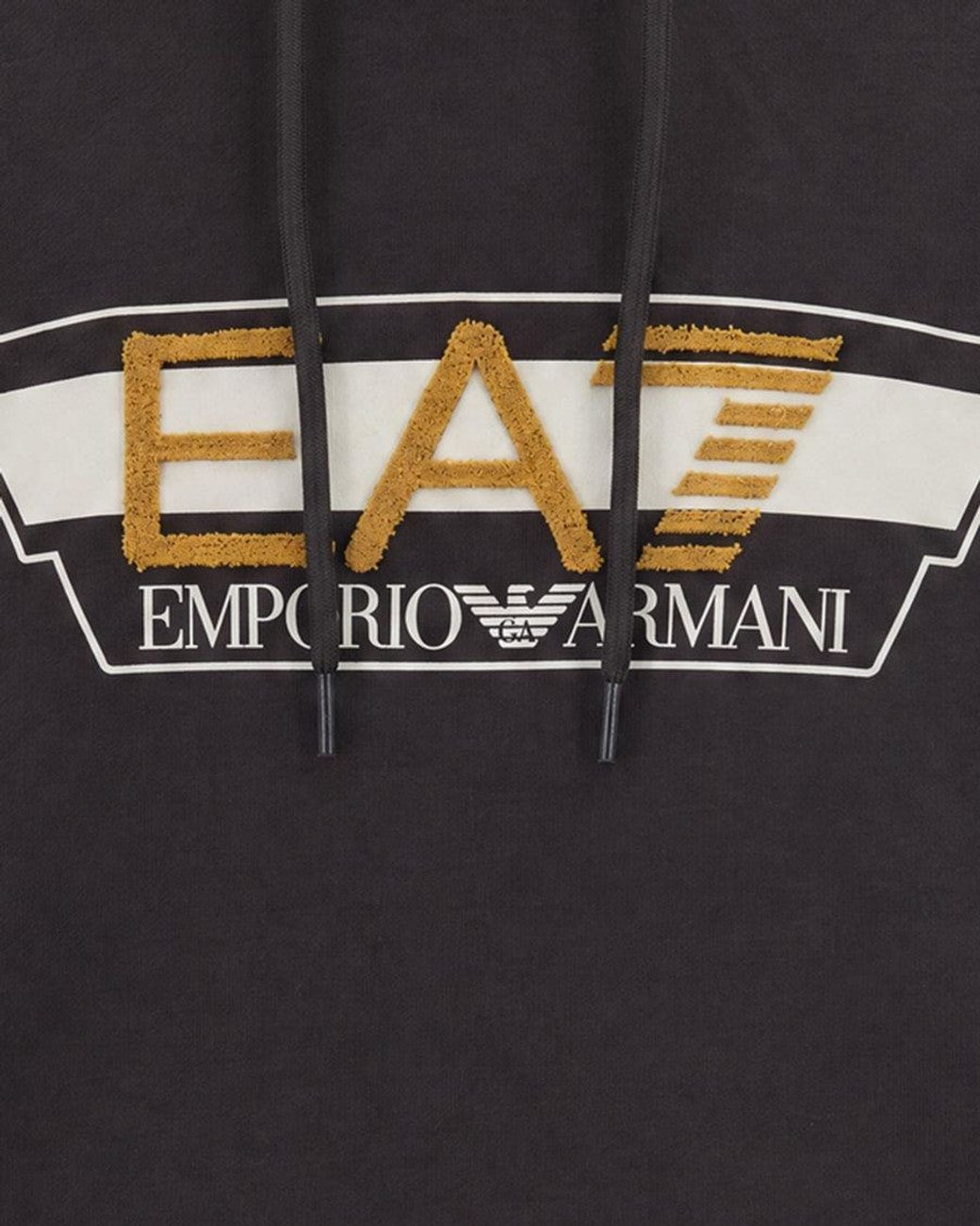 EA7 Blue Dark Logo Hoodie for men