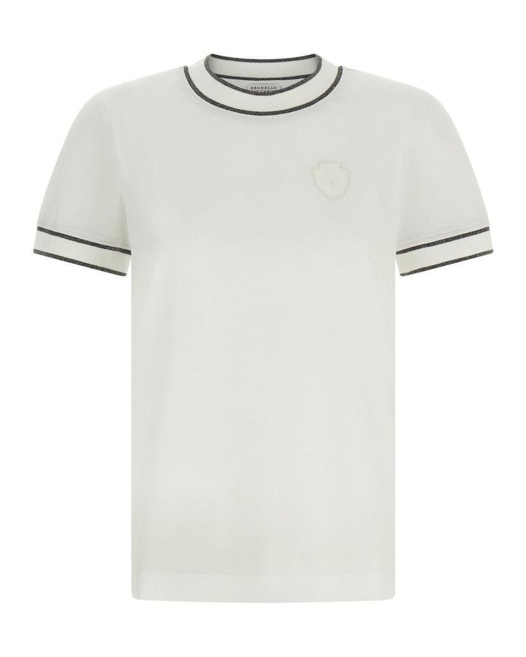 Brunello Cucinelli White 'Sparkling' T-Shirt