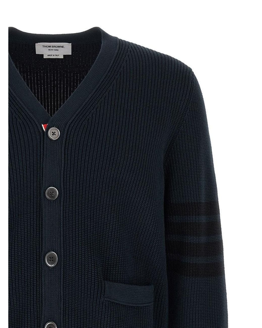 Thom Browne Blue 'Garment Dye' Cardigan for men