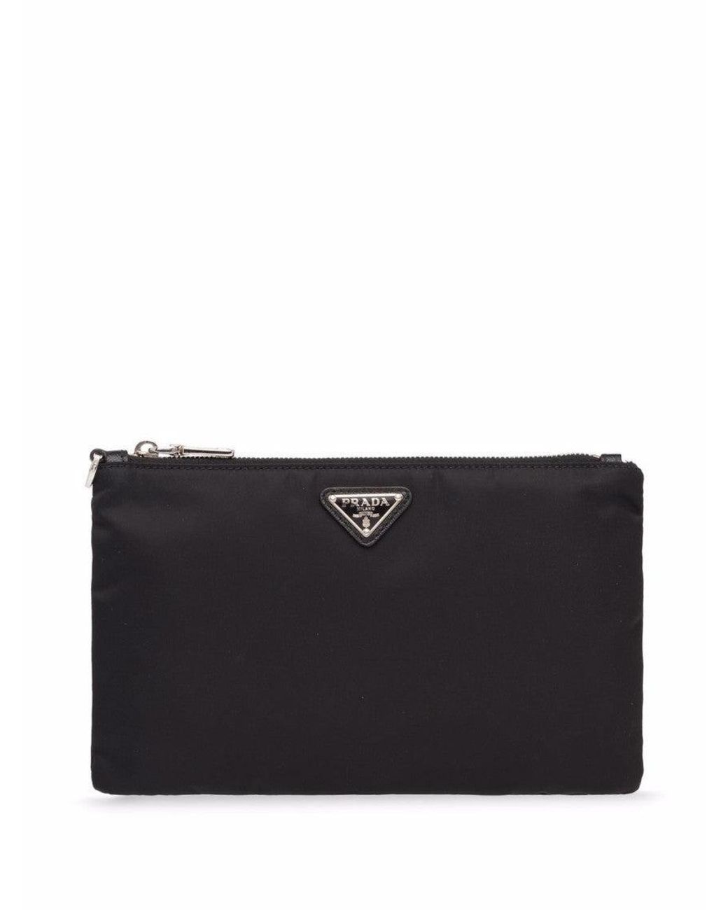 Prada Black Logo Wristlet for men