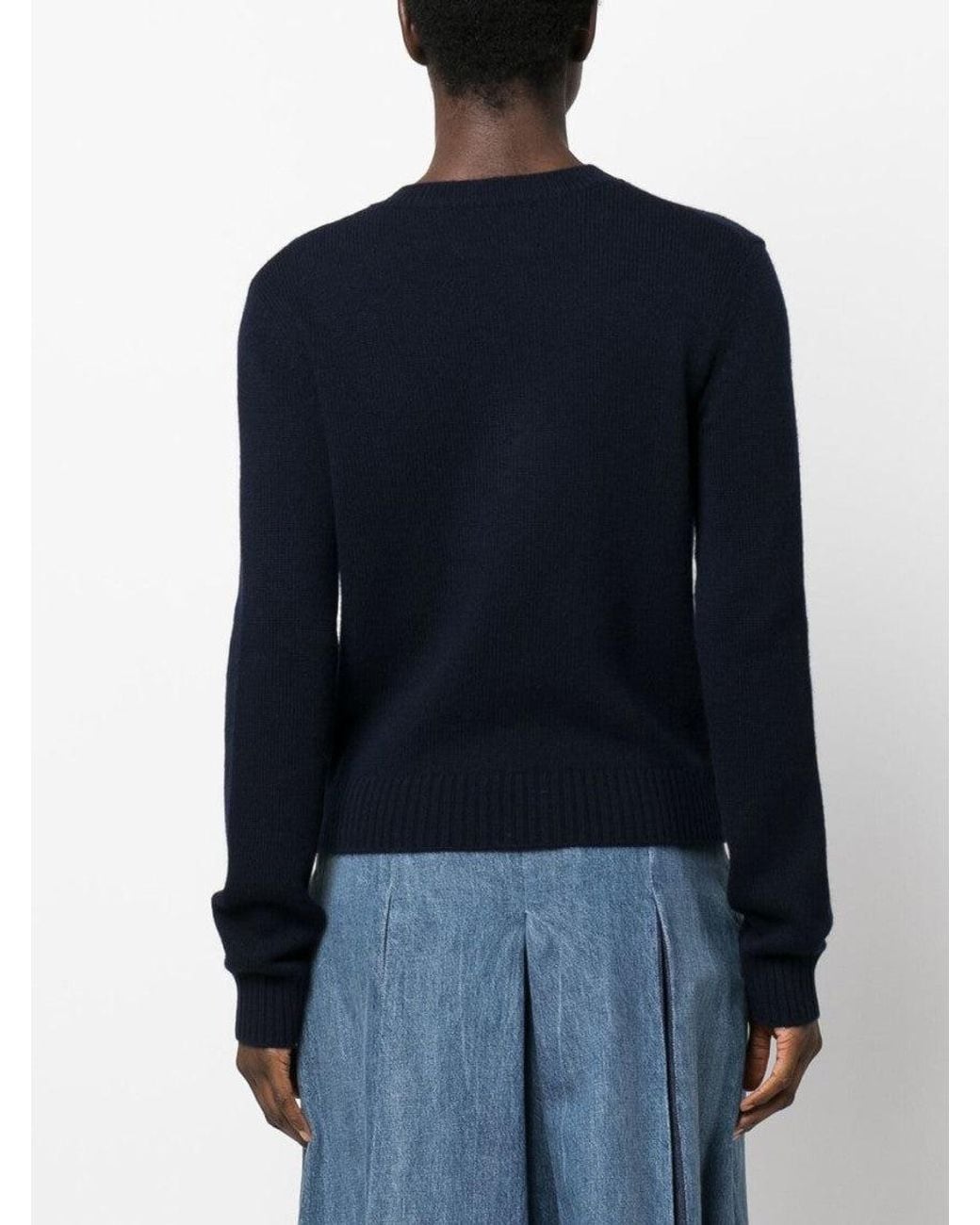 Lisa Yang Blue Ribbed-Knit Wool Sweater