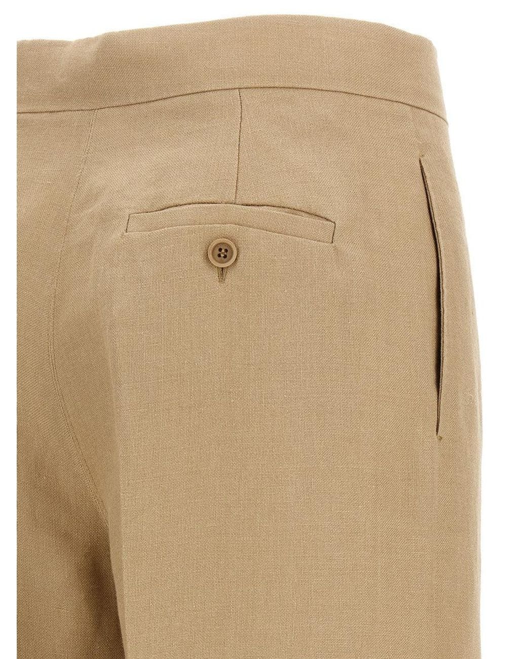 Max Mara Natural Regular Flat Front Pants