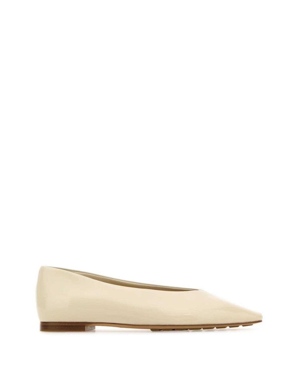 Bottega Veneta Natural Off Leather Sofia Ballet Flats