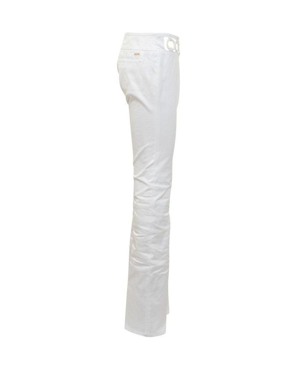 DSquared² White Straight Flat Front Pants