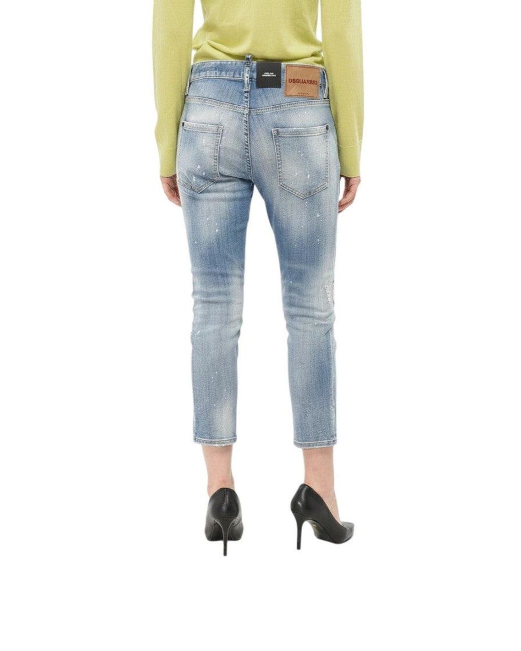 DSquared² Blue Skinny Mid Rise Jeans